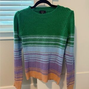 Vici Multicolor Striped Ribbed Sweater
